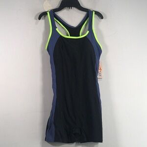 Charmo One Piece Athletic Swimsuit, Women's Size M - Navy/Black